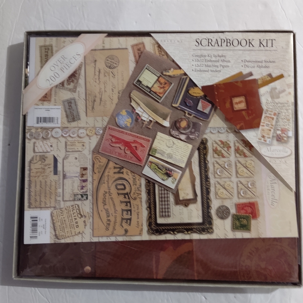 Travel Brown Leather Look 12 x12 Scrapbook Kit Christmas Project Photos Journal